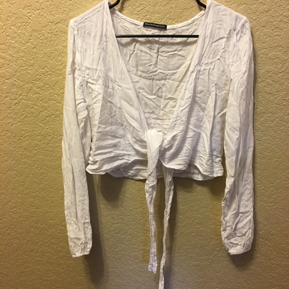 White front tie top
